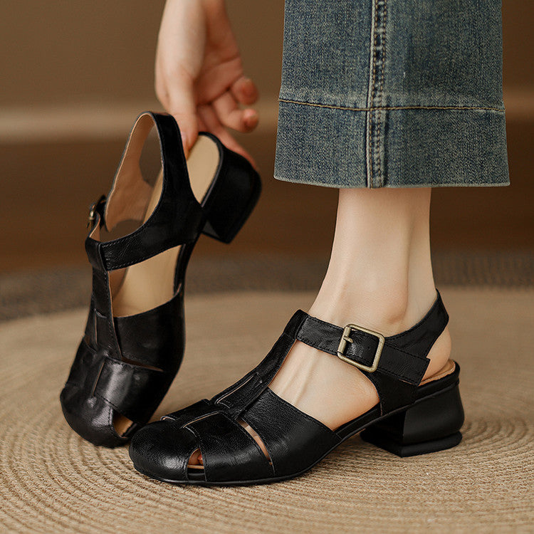 Amaya™ | Elegant Block-Heel Sandals