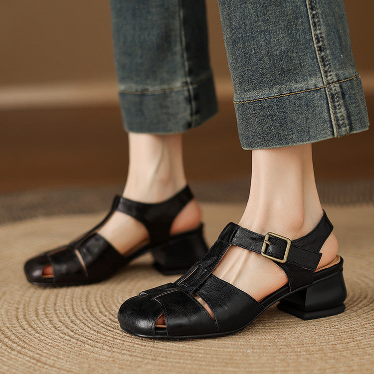 Amaya™ | Elegant Block-Heel Sandals
