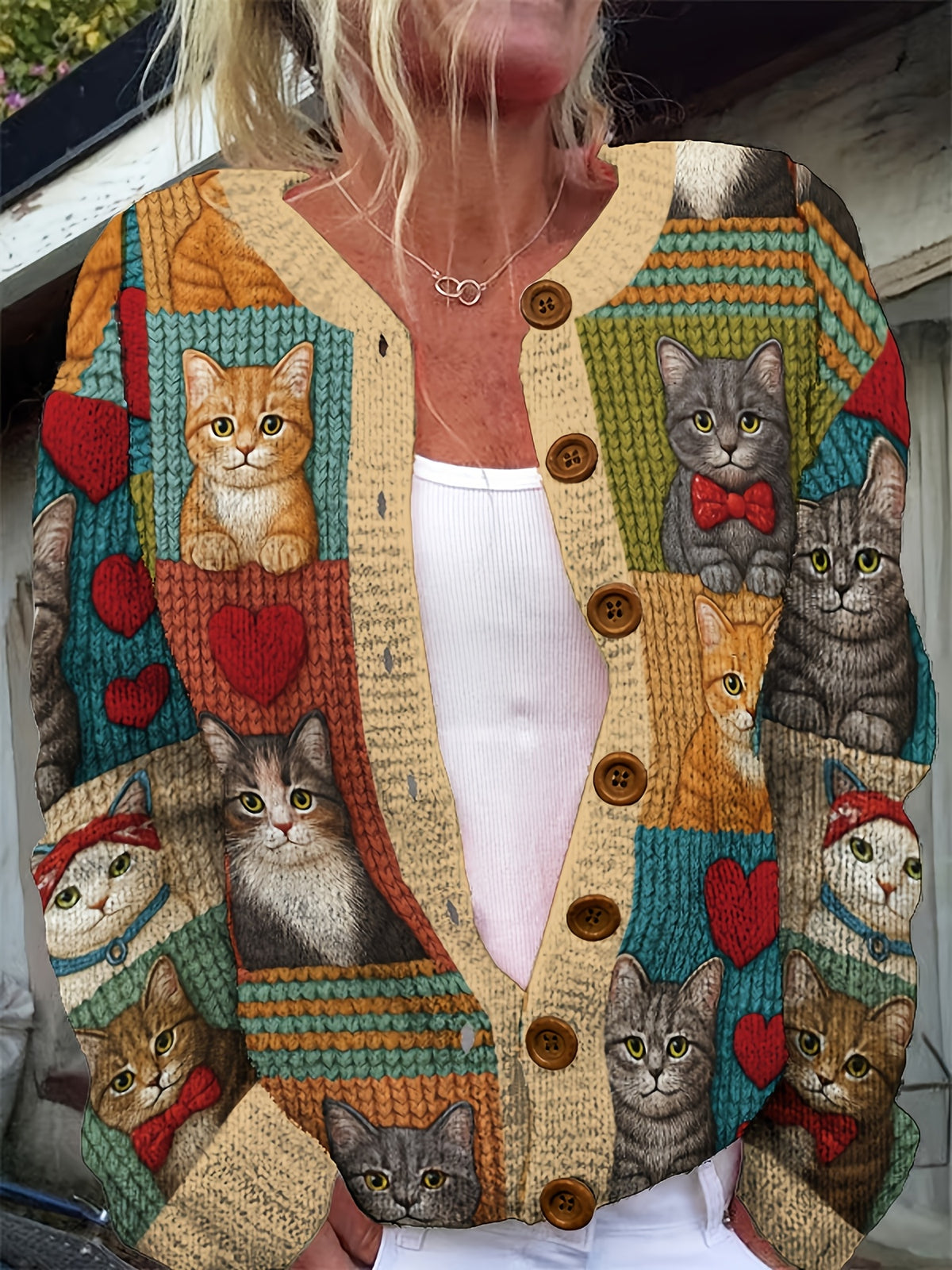 Marnie™ | Cat Motif Cardigan
