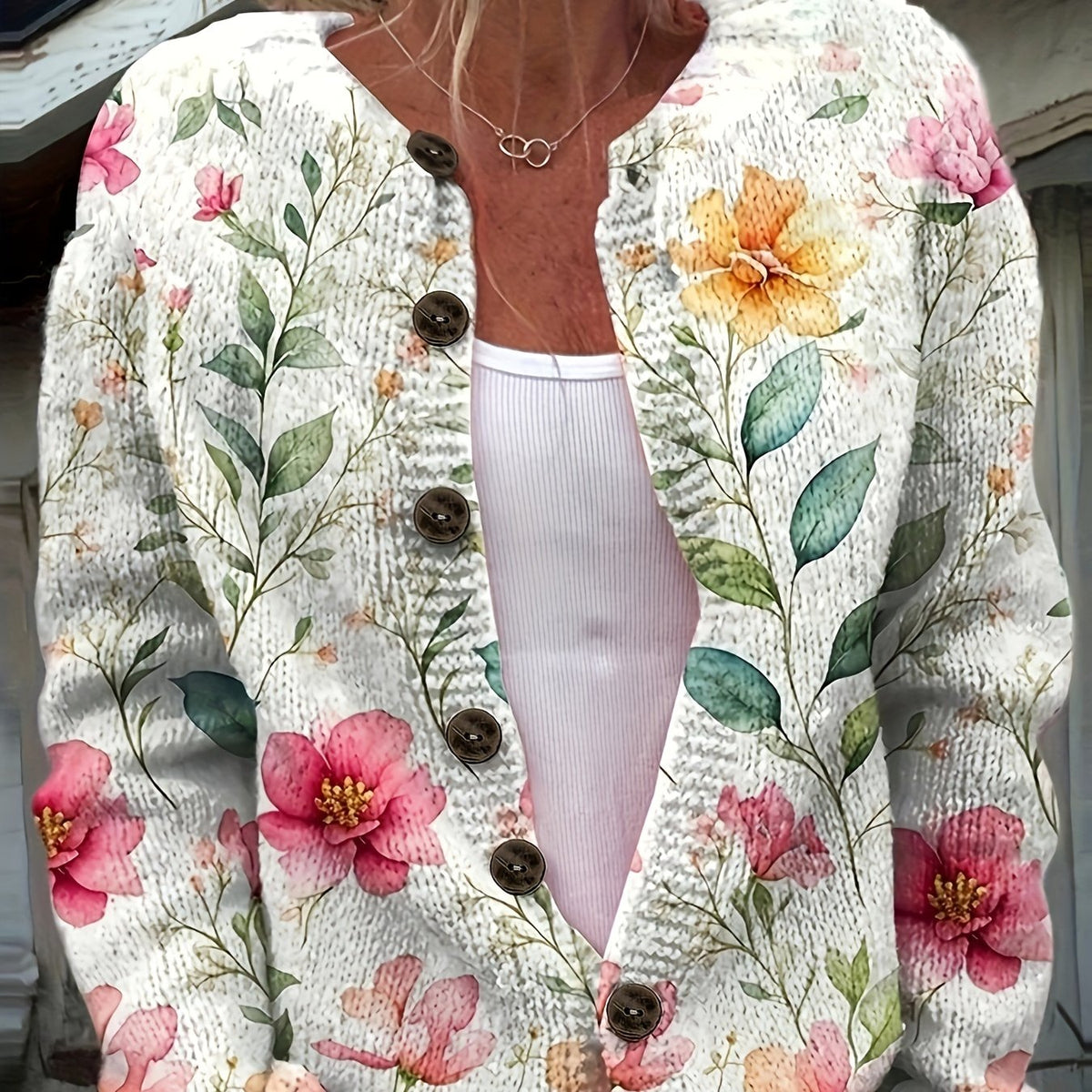 Lilia™ | Floral Button Cardigan