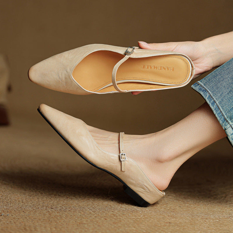 Thea Genuine Leather Mules