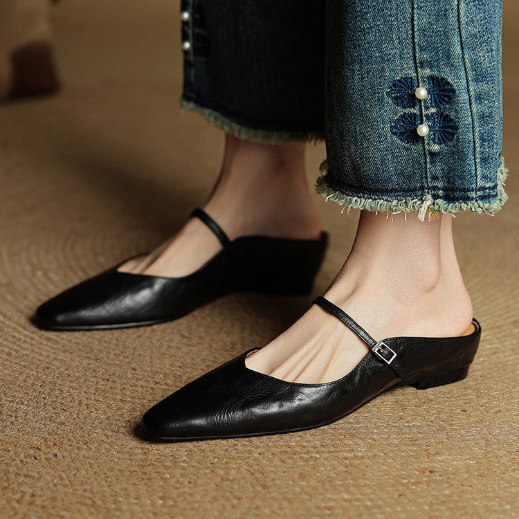 Thea Genuine Leather Mules