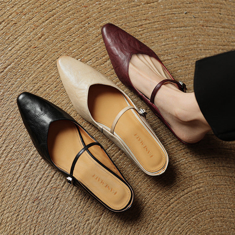Thea Genuine Leather Mules