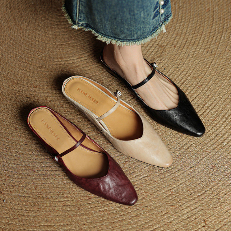 Thea Genuine Leather Mules