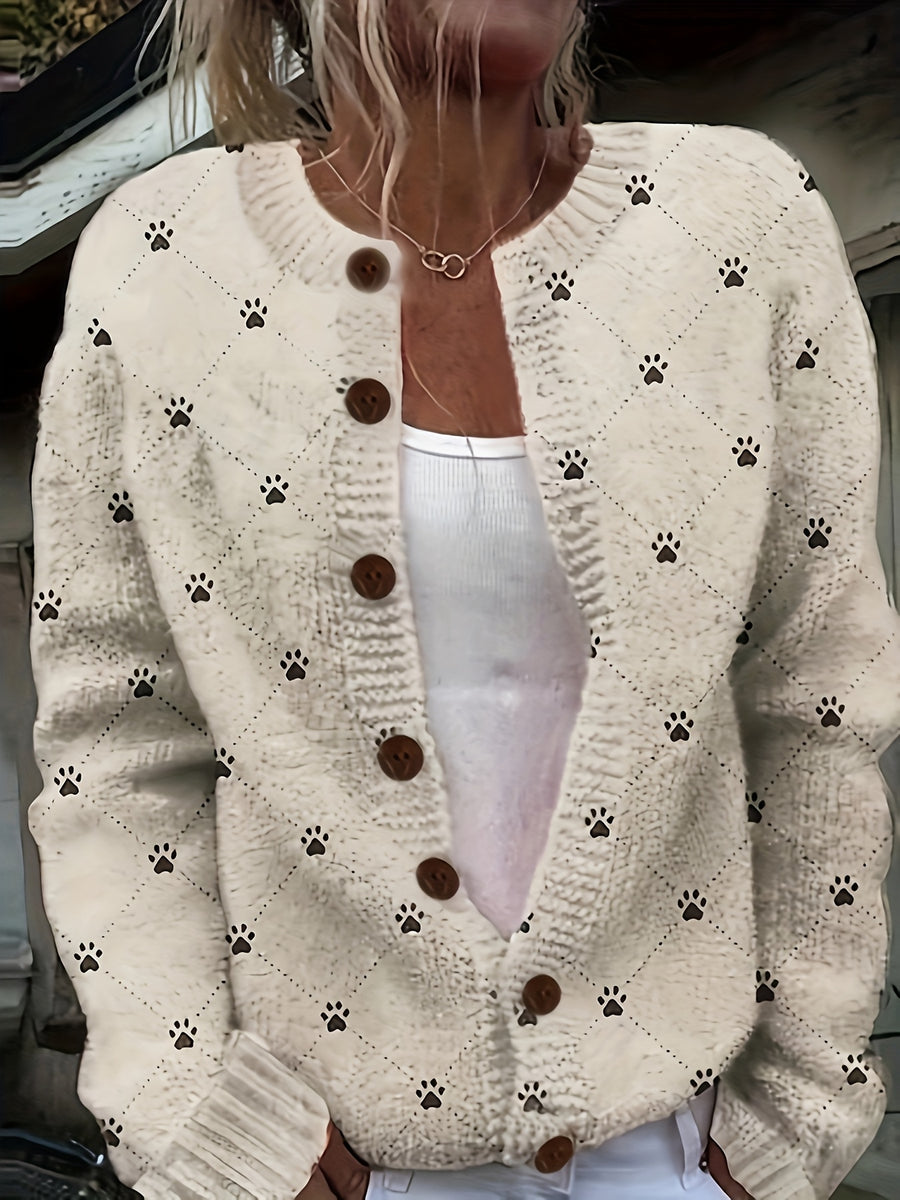 Poppy™ | Paw Print Cardigan