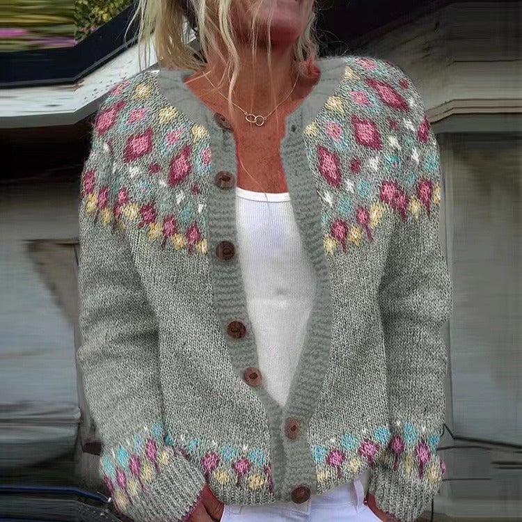 Madeline | Fair Isle Knit Cardigan