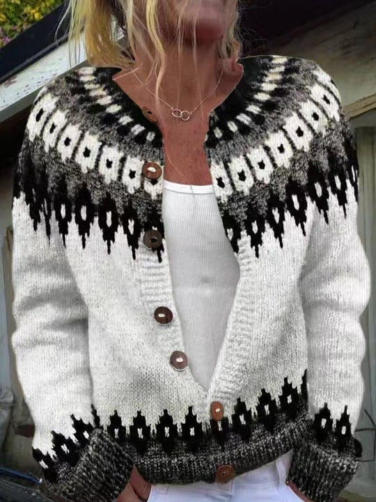 Alexa | Fair Isle Knit Cardigan