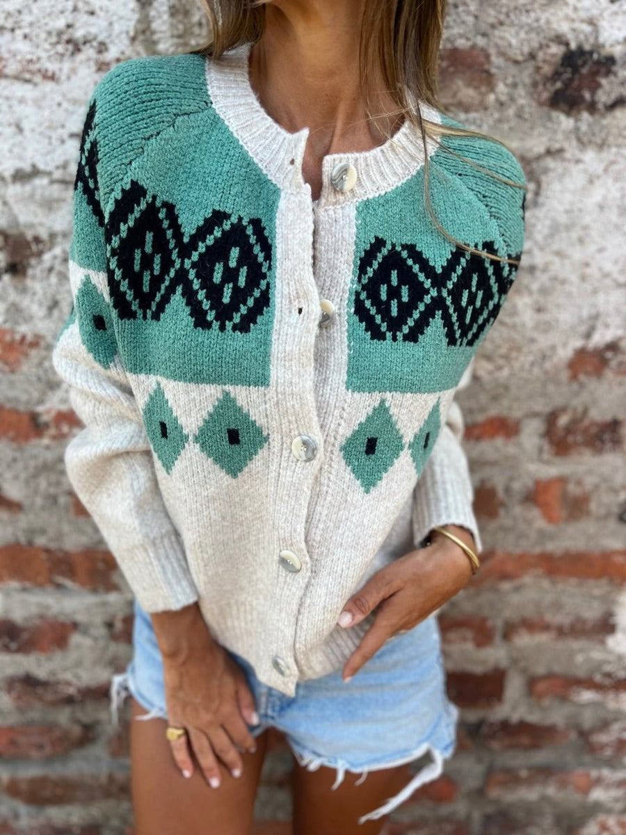 Allison | Fair Isle Knit Cardigan