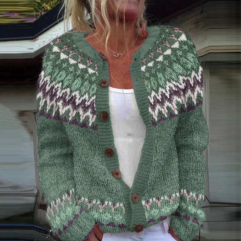 Delilah | Fair Isle Knit Cardigan