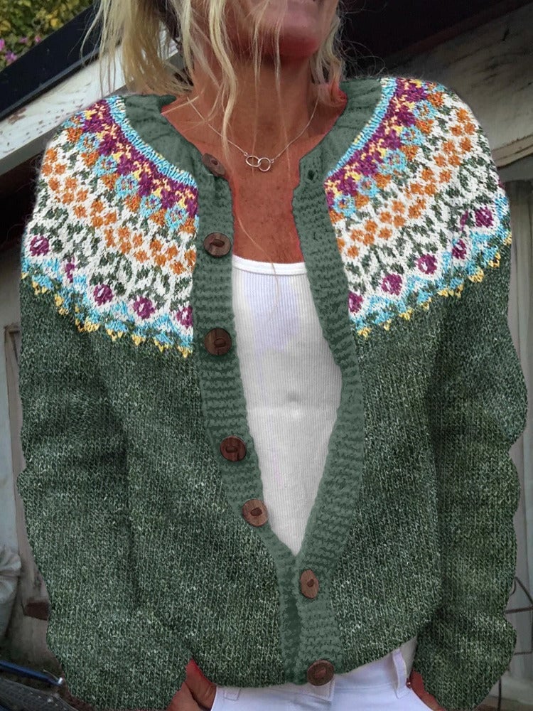 Aleida | Fair Isle Knit Cardigan