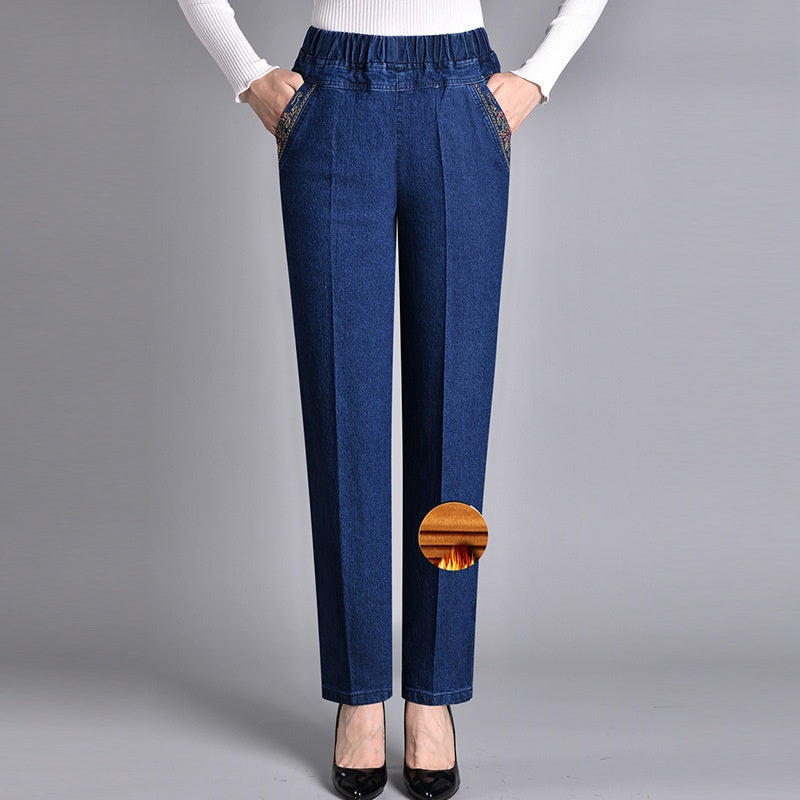 Laluna® | Women's jeans with side pockets and elastic waist