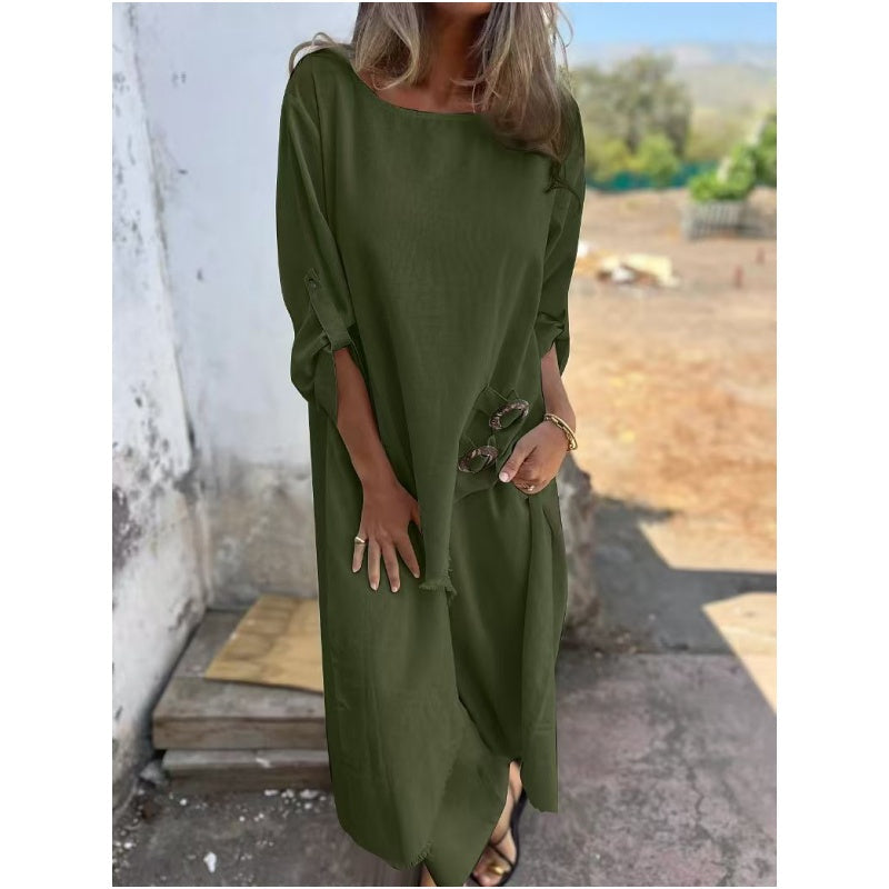 New Cotton-Linen Dress + Pants - Comfortable Two-Piece Set
